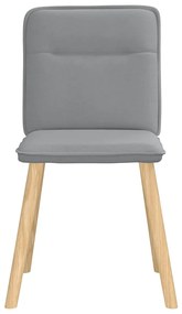 Cadeiras de jantar 4 pcs tecido cinzento-claro