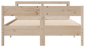Cama sem colchão 150x200 cm madeira de pinho maciça