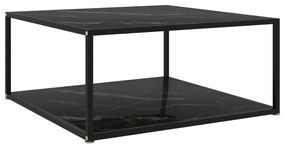 vidaXL Mesa de centro 80x80x35 cm vidro temperado preto
