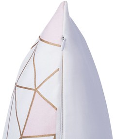 Conjunto de 2 almofadas com padrão geométrico rosa 45 x 45 cm CLARKIA Beliani