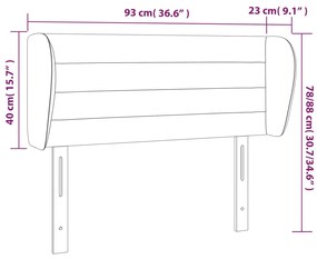 Cabeceira cama abas tecido 93x23x78/88 cm cinzento-acastanhado