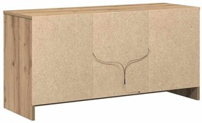 Gabinete de TV com Luzes LED em Carvalho Artesanal, 100x34x50 cm, Feit