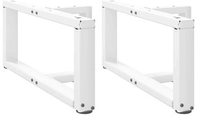Pés para mesa de centro em forma de T, 2 peças, branco, 60x25x(30-31)