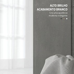 Móvel de Lavatório (NÃO INCLUIDO) com 2 Portas e Prateleira Ajustável para Lavatório com ou sem Pedestal 60x34x70 cm Branco Brilhante
