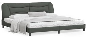 vidaXL Estrutura de cama sem colchão 200x200 cm tecido cinzento-escuro
