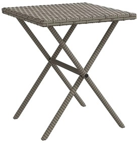 Espreguiçadeiras com mesa 2 pcs vime PE cinzento