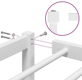 Estrutura de cama 75x190 cm metal branco