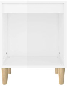 Mesa de cabeceira 40x35x50cm derivados madeira branco brilhante