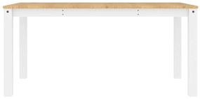 4 pcs conjunto de jantar Panama madeira pinho maciça branco