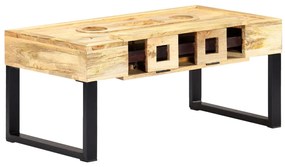 vidaXL Mesa de centro estilo cassete 100x52x45 cm mangueira maciça