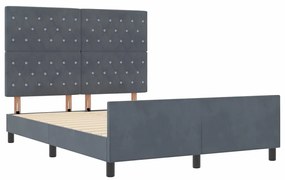 Cama vidaXL Cinza Escuro 140x200 cm Veludo