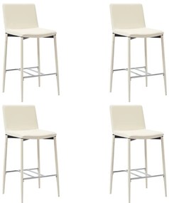 vidaXL Bancos de bar 4 pcs couro artificial creme