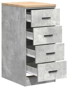 Armário de arrumação de garagem Betão Cinzento 40x51x85 cm