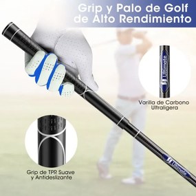 Conjunto de 9 tacos de golfe com driver de liga metálica, madeira 3#, híbrido 4#, ferros 6#, 7#, 8#, 9# e P#, putter e capas para cabeças cinzentas