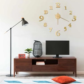 vidaXL Relógio de parede 3D com design moderno 100 cm XXL dourado