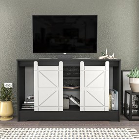Móvel TV Ahris – Cinza e Branco – 140x35x85 cm