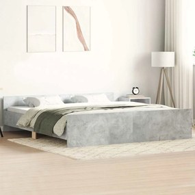 Estrutura cama c/ cabeceira e apoio pés 180x200cm cinza cimento