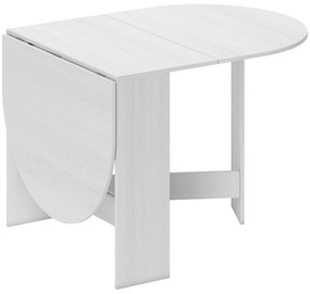 HOMCOM Mesa de Cozinha Dobrável Mesa de Jantar Dobrável Ovalada com Laterais Abatíveis Estilo Moderno 163x80x75 cm Branco | Aosom Portugal
