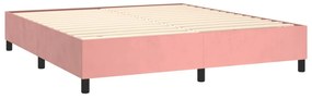 Estrutura de cama 160x200 cm veludo rosa