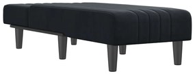 Chaise longue veludo preto