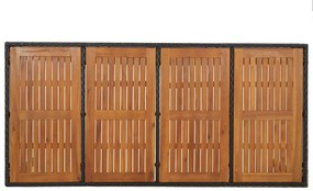 9 pcs conjunto de jantar p/ jardim c/ almofadões vime PE preto