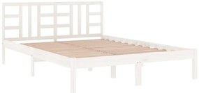 Estrutura de cama 140x200 cm madeira maciça branco