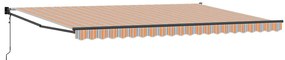 Toldo Retrátil Automático Listras Multicoloridas 500x300 cm