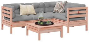 vidaXL 5 pcs conj. sofás jardim c/ almofadões madeira abeto-de-douglas