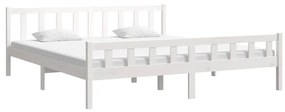 Estrutura de cama super king 180x200 cm madeira maciça branco