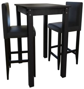 Mesa de bar com 2 cadeiras de bar, preto