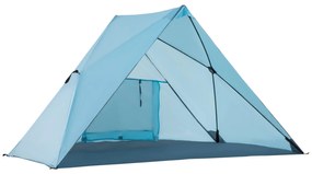 Outsunny Tenda de Praia Dobrável para 2-3 Pessoas Anti UV 50+ Tenda Po