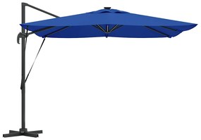 Parasol Cantilever Roma com LEDs em Azul Céu – 286 x 285 x 270 cm, Alu