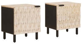 vidaXL Armário de Cabeceira 2 pcs Branco 40 x 33 x 46 cm