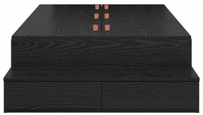 Cama de Armazenamento Preto Carvalho 75x190 cm