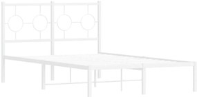 Estrutura de cama com cabeceira 120x200 cm metal branco
