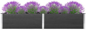 Canteiro elevado de jardim 200x100x54 cm WPC cinzento