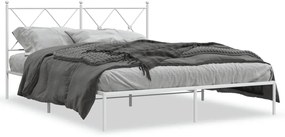 Estrutura de cama com cabeceira 160x200 cm metal branco