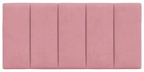 Almofadão de cabeceira 100 cm veludo rosa