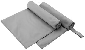 vidaXL Toalhas Esportivas 2 pcs Cinzento escuro 100 x 50 cm