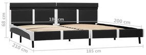 Estrutura de cama c/ LED 180x200 cm couro artificial cinzento