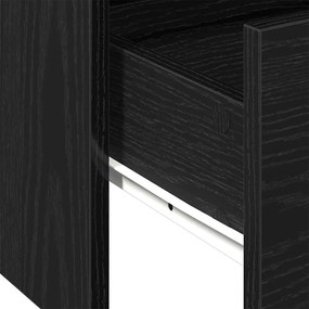 Mesa de Café Preta de Carvalho 102x55x43,5 cm Feita de Madeira Engenhe