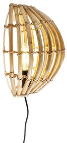 Candeeiro de parede rústico em bambu - Canna