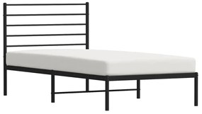 Estrutura de cama com cabeceira 80x200 cm metal preto