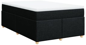 Cama boxspring com colchão 120x190 cm tecido preto