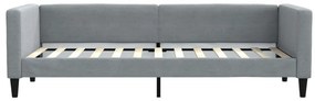 Sofá-cama 80x200 cm tecido cinzento-claro