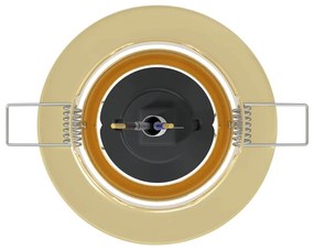 Spotlights Embutidos 12 pcs Redondos GU10 Dourado Ø90 mm Aço