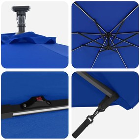 Guarda-sol de Bananeira Cantilever com bloqueio azul ciano