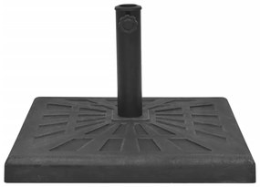 Base para guarda-sol em resina quadrado preto 19 kg