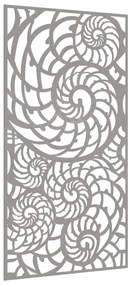 Decoração p/ muro de jardim 105x55 cm aço corten design conchas