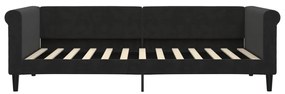 Sofá-cama com colchão 90x200 cm veludo preto